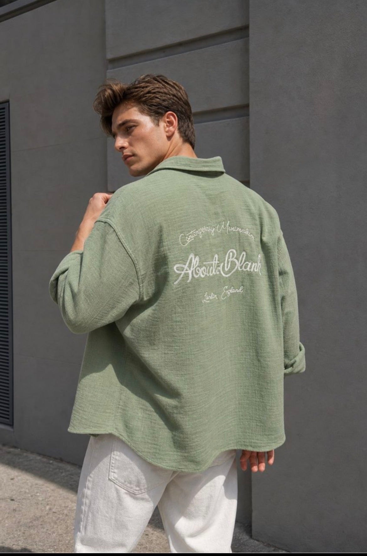 RAVN Nakış Detaylı Oversize Müslin Gömlek