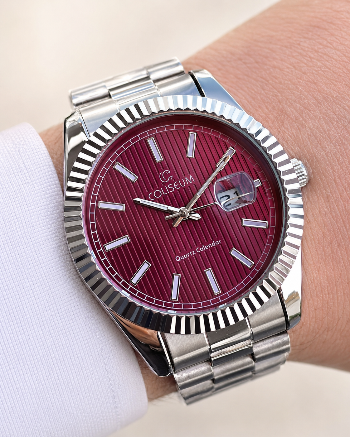 Burgundy Series Erkek Kol Saati Çelik Kordon Model